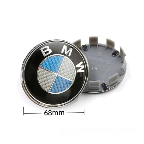 4 kpl BMW-keskikuppeja / pyörännavan merkkejä 68mm Carbon