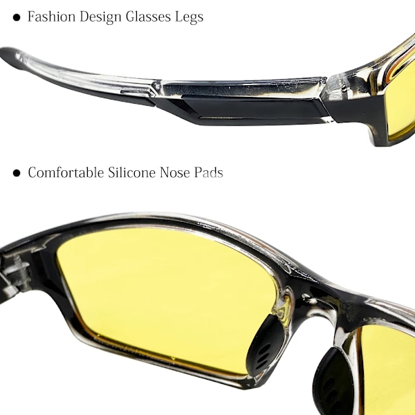 YAMEIZE Anti-reflex Nattseende Glasögon för körande män Polariserade solglasögon Gul lins Glasögon Fiske Driver Goggles Gaf