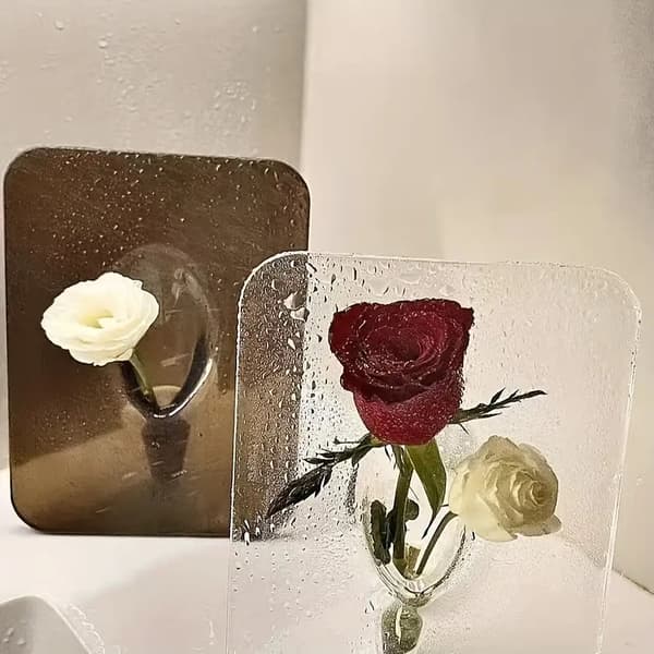 Modern akrylvas med ram, minimalistisk rektangulär bordsdekoration Photo Frame Vase 1 pc