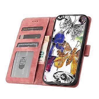 Compatible with Huawei P30 Pro Embossed Butterfly Case with Wallet and Stand - Pink Pink