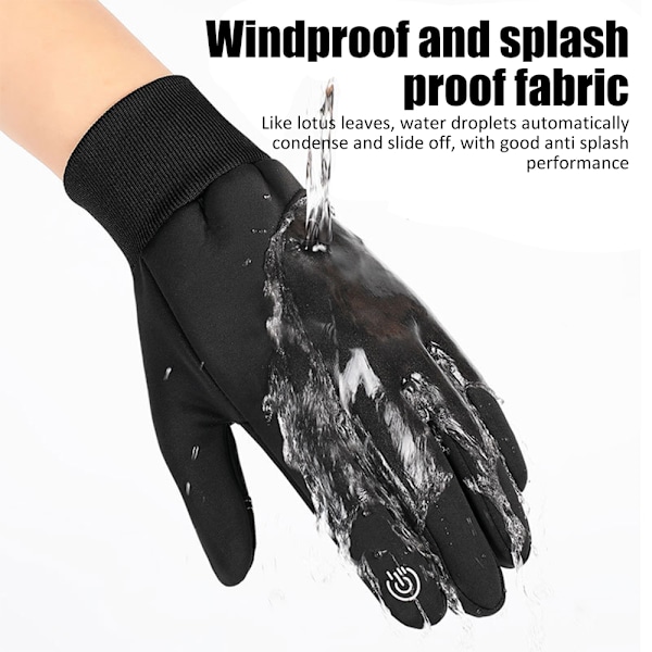 Termohandskar Vattentäta handskar för vintern, handskar för kvinnor män svart black XL