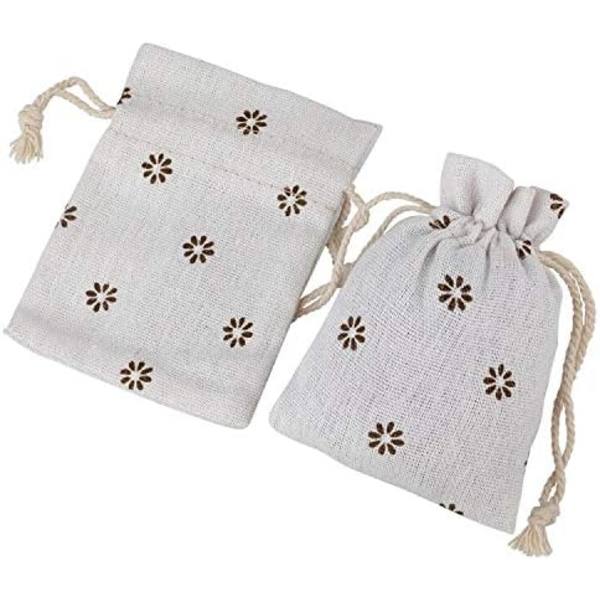 Små bomulds- og linnedposer, 10x14 cm lavendelposer, 20 ST Træk snore Party Favors-poser, praktiske gaveposer til lavendel, smykker, partyfavoritter