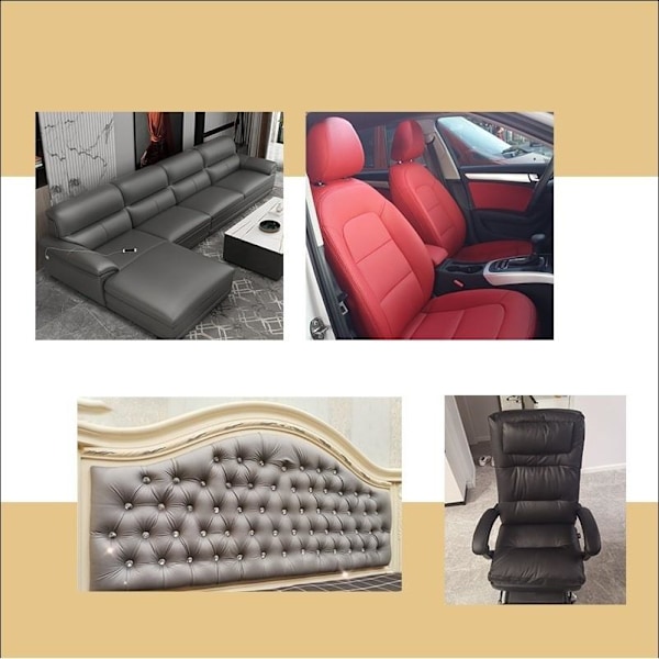 Selvklebende skinnreparasjon skinnreparasjonsbånd skinn reparer rød rød 20*30cm 2stk