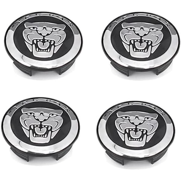Sæt med 4 hjulkapsler HUB CAP Sort 59mm til JAGUAR X TYPE XK XF XJ XJ8 XJ6