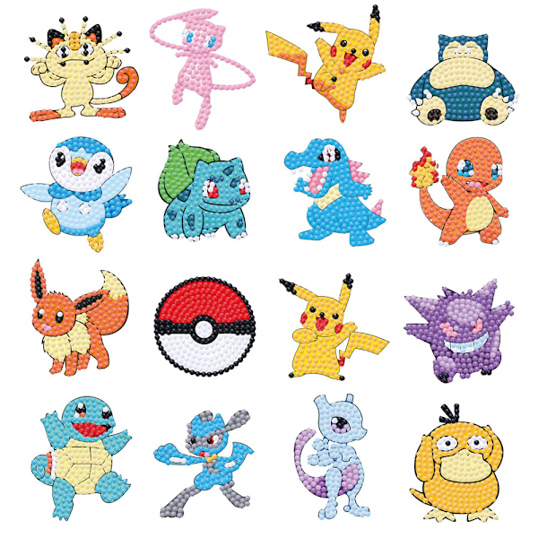 16 stk Pikachu diamantmaleri Diamantklistremerker
