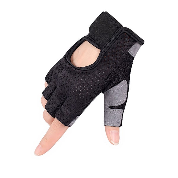 Puolivartiset Fitness-hanskat Miehille ja Naisille Treeni-hanskat Musta Black XL