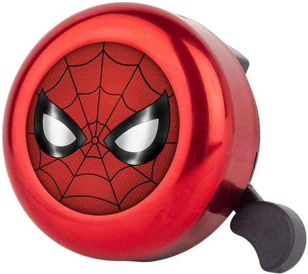 Spiderman cykelklocka för barn, aluminium, högerfäste Red