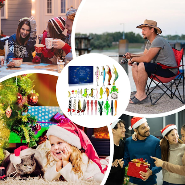 Fiske-Adventskalender | 24-dagars fiskebete-set, 2024 jul/advent fiskebete-set för vuxna, män, tonåringar 781B