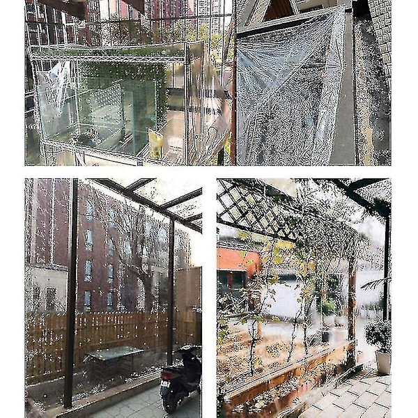 Vattentät Transparent Presenning med Öglor, Lättviktigt Hållbart Flerfunktionsskydd (Storlek: 2x3m)[GPA] 2*3M