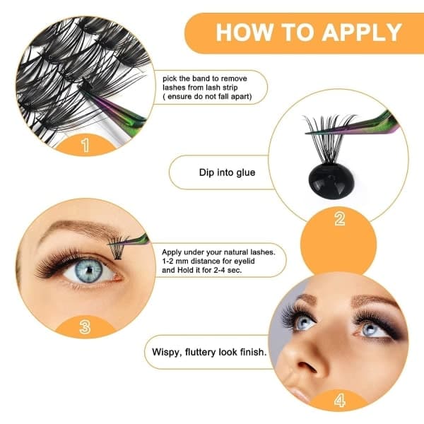 Lash Clusters 40D-0.07C-10 B&Q Individual Eyelashes 240_yux