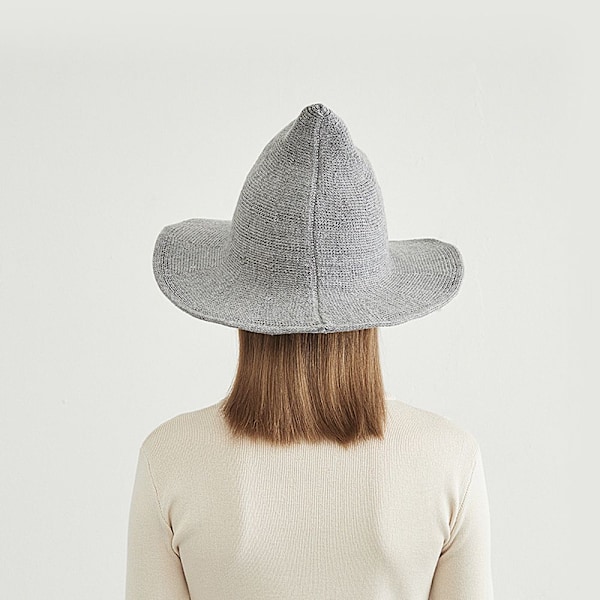 Halloween Hexehat i Fåreskind Gray