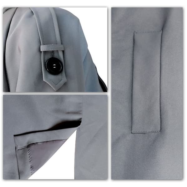 Women's Double-Breasted Long Trench Coat, Windproof Classic Slim Jacket WHITE WHITE WHITE 2XL