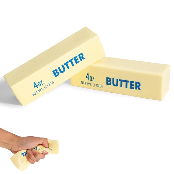 Smør Squishy Langsomt Stigende - Blødt og Strækbart Stresslegetøj, Sensorisk Dekompressionslegetøj til Angstdæmpning og Afslapning 2 Pcs yellow yellow