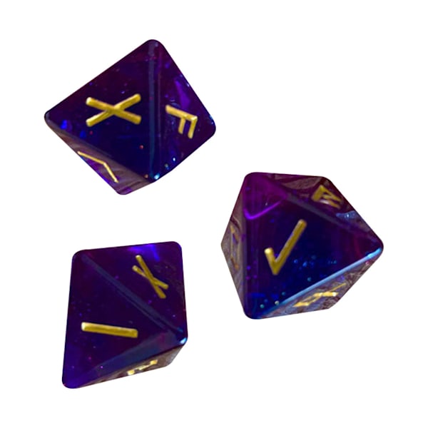 3 stk 8-sidede Runde Terninger Resin Blandede Polyedriske Terninger Sæt Spådomsspillelegetøj 2 0.03