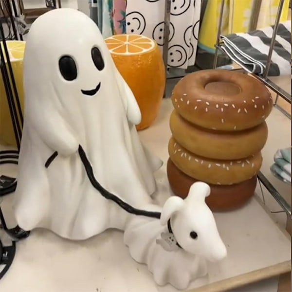 Halloween Spökhund Staty Halloween Statyer Spöklikt A