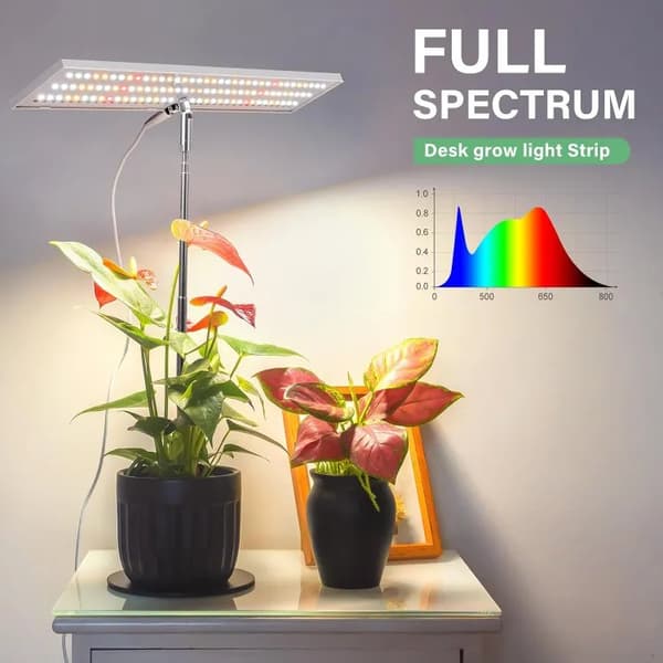 Fullspektrum LED Vekstlys med Timer og Justerbar Arm