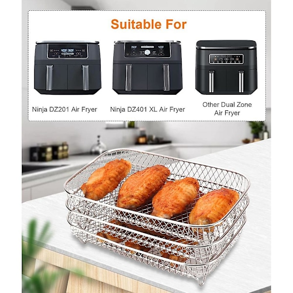 Stapelbart avrinningsställ för fritering, 3-vånings, Ninja Food DZ201 DZ401 Acce...