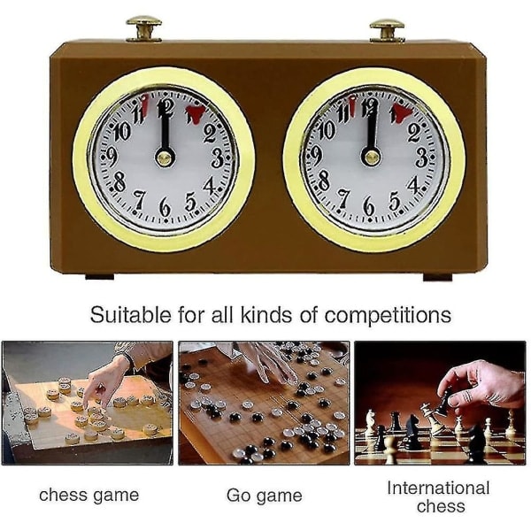REMAKE Mekanisk skak ur analog til skakspil Timer Ure Timer Ingen batterier påkrævet [GP]