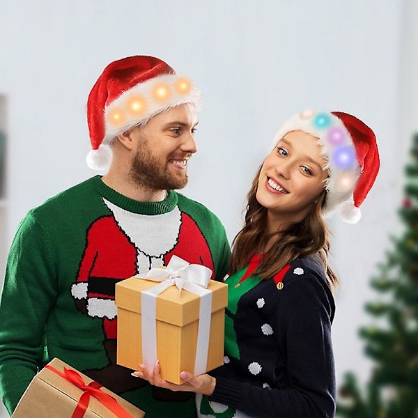 Tomteluva Jul LED-ljus med vit plyschdekor Söt jultomte jul Green Green A3