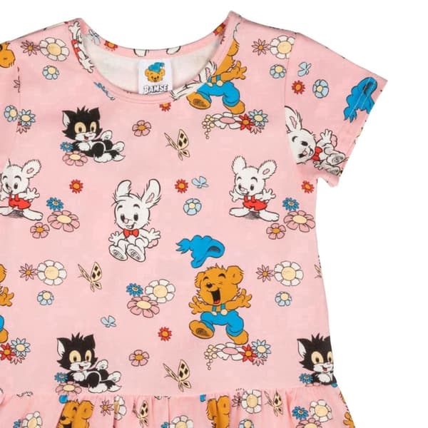 Bamse og blomsterkjole rosa LysRosa LightPink 92
