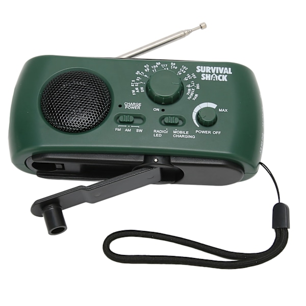 Handvevsradio Portabel Praktisk LED-ficklampa Utomhus Multi Band AM/FM/SW Solar Handvevs Väderradio - W