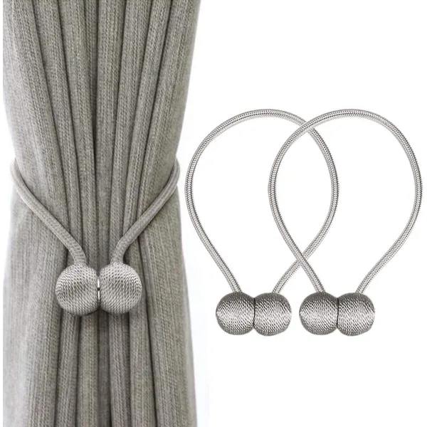 Magneettiverhosetti, pidike, hopeanharmaa, 2 kpl, magneettilukko, helmakiinnikkeet