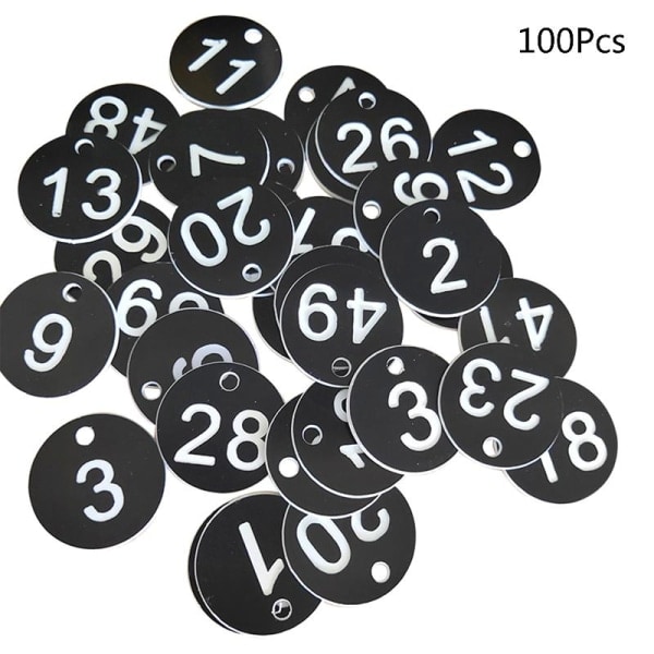 100 st Plast ID Nummerbricka 1-100 Graverad Färgad Dörr för Nyckelring Skåp...