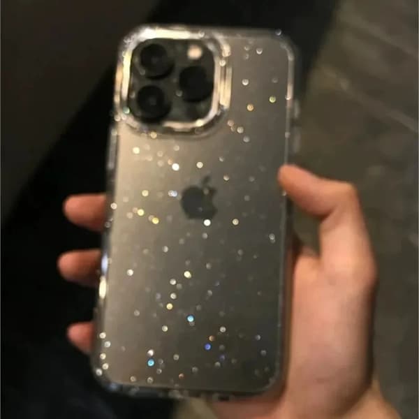 Glitter Bling Klart Støtsikkert Deksel til iPhone 16 15 14 13 12 11 Pro Max[GPA] For iPhone14 Plus Black