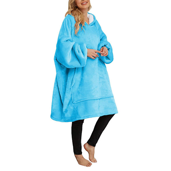 Sherpa Hettegenser Filt, Plysj Pullover Filt med Hette, Oversized Dame...