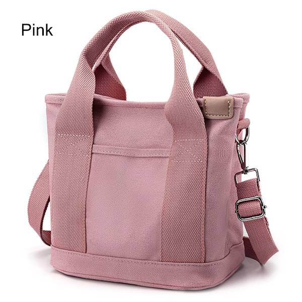 Canvas tote taske Pink med flere lommer - spot salg[GP] Pink