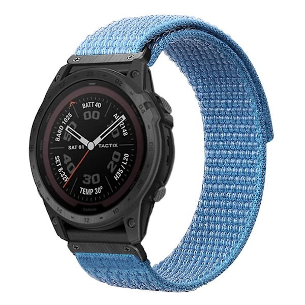 Til Garmin Tactix 7 Pro/Fenix 7X/Fenix 6X Pro 26mm Nylon urrem håndledsrem erstatning Azure, Blu Azure, Sky Blue Style E Other Smartwatch Model