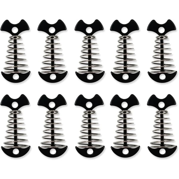 10-pack Ankar med Fjäderspänne Tältlinesträckare Vinnare