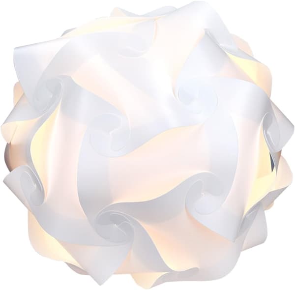 DIY Puzzle Lamp - Modern IQ Puzzle Lamp in 30 pieces, at least 15 different patterns - Diameter approx. 27 cm - White in size M
