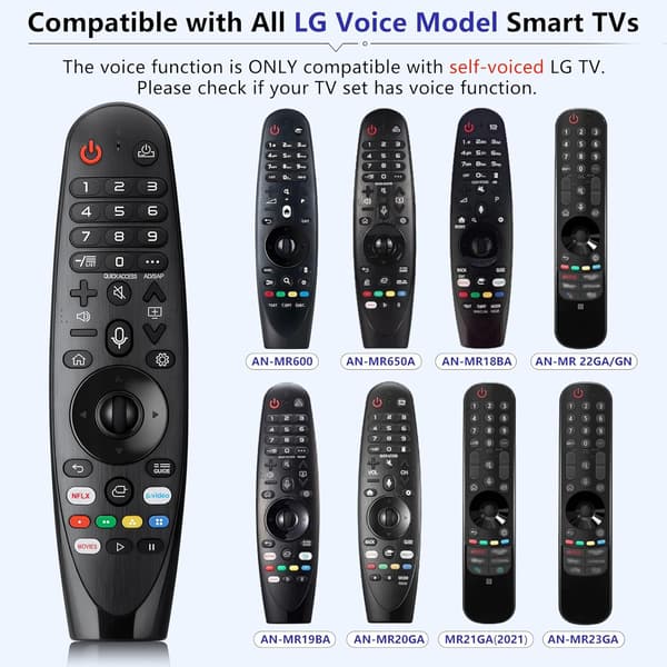 Erstatningsfjernkontroll med stemmestyring for LG Smart OLED TV-er[GPA]