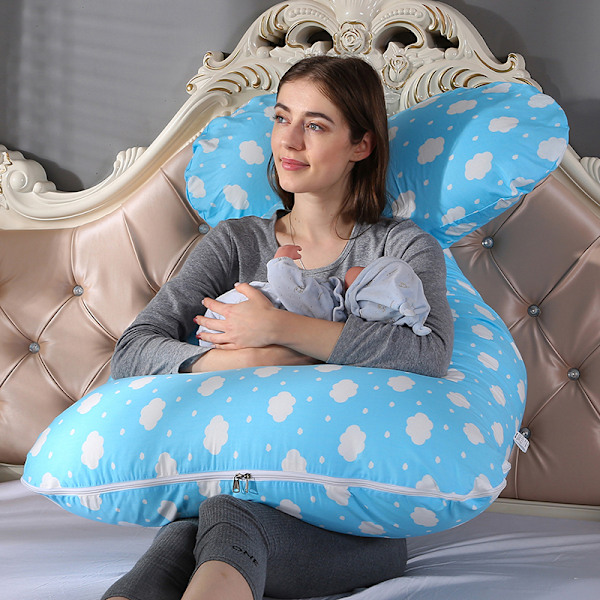 U-muotoinen koko kehon raskauspehmusteen suojapäällinen Pink-Blue