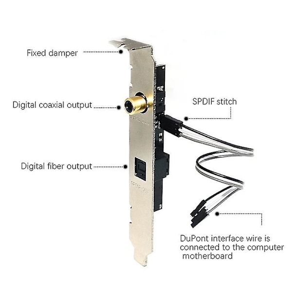 24bit 192khz Dotterkort Spdif Optisk och RCA Utgång Platt Kabelfäste Digital Ljudutgång