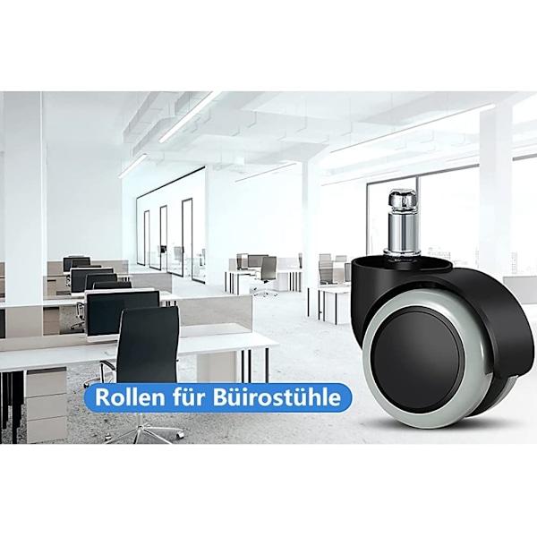 5-pakning kontorstolhjul 11 mm/22 mm erstatningshjul for harde gulv for gamingstoler