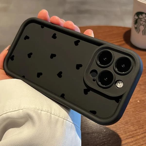 Blødt mat hjerte telefoncover kompatibelt med iPhone 7 til 17 Pro Max[GPA] For iPhone 12 Pro 2
