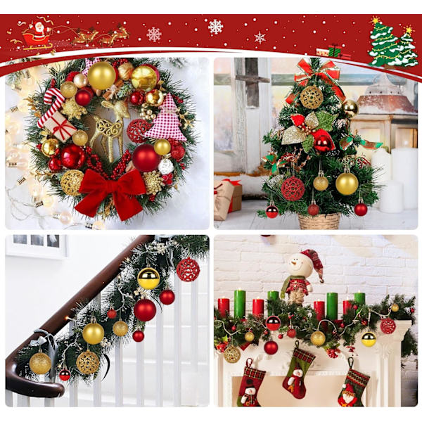 Julgranspynt Juldekorationer Klotset 100 Stycken Dekorativa Klot i Olika Storlekar och Stilar Syntetiskt Guld
