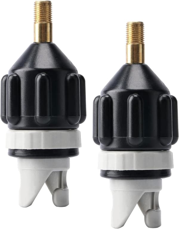 2 kompressoradaptere for oppblåsbare brett - Universelle luftpumpeventiladaptere for surfebrett og padlebrett - Passer til de fleste oppblåsbare
