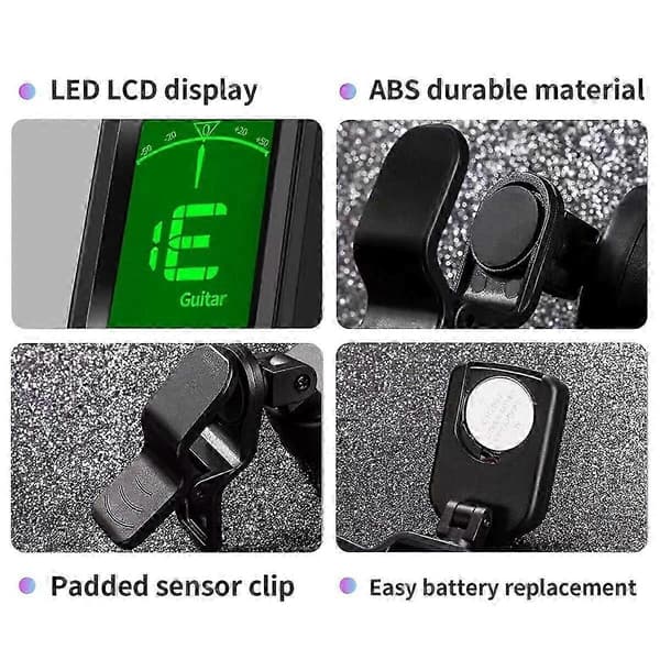Clip-On Digital Tuner til Guitar Bas Ukulele Violin Mandolin Banjo[GPA]