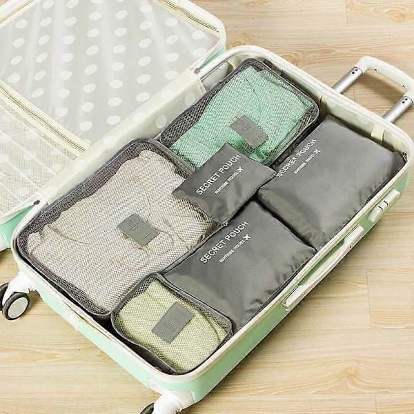 st Kuffert Organizer Tasker Bagage Pakkekuber til Rejseorganisation Opbevaring Sko Tøj Bagage Organizer Tasker grå grå grey