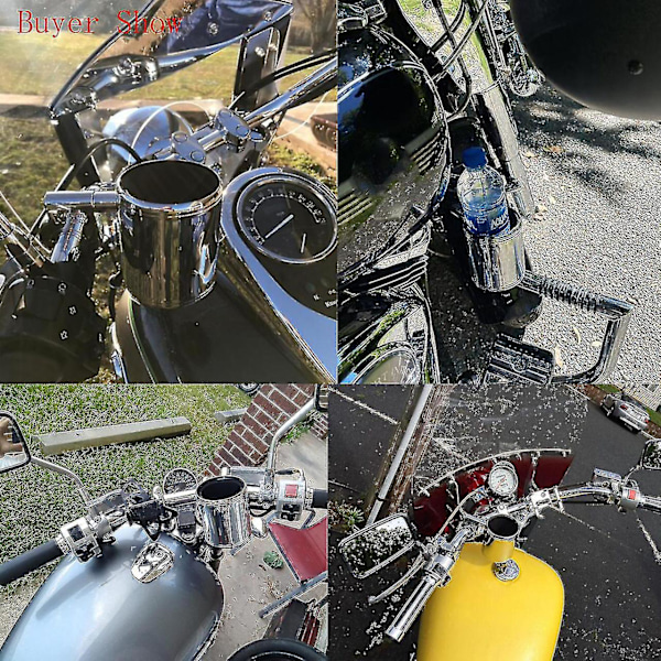 Universal Motorsykkel Justerbar Koppholder For Harley Touring Sportster Dyna Softail Breakout Fat Bob 7/8\" 1\" 1,25\" Styre Chrome Cup Holder