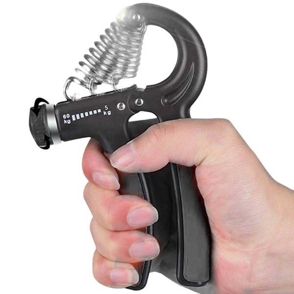 Justerbar håndtrener for grepstyrke 5-60kg Håndgrep Grep Trener svart black