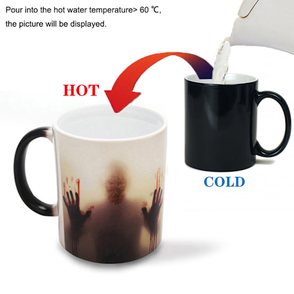 Halloween Walking Deads Färgväxlande Mugg Keramisk Kaffemugg Termisk Tekopp Nyhetspresent