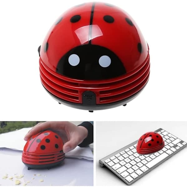 Mini Vacuum Cleaner for Desk, Ladybug Design, Home Office, Dust Collector, Table Vacuum Cleaner, Computer