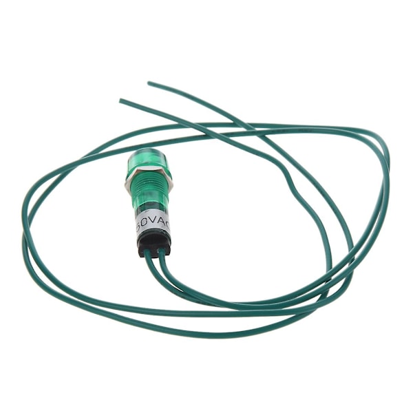 Neon Indikator Pilot Signallampe Grønt Lys Ac220v Med Kabel & Neon Indikator Pilot Signallampe
