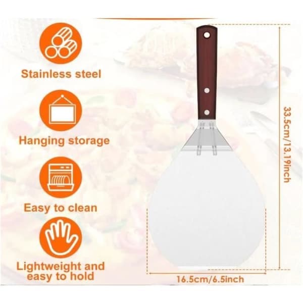 33 cm pizzaspade - rustfritt stål - for ovn og grillbruk