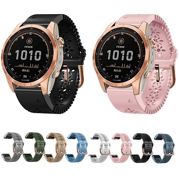 Til Garmin Fenix ​​7s / 6s / 5s Quick Release Spids Silikone Urrem White