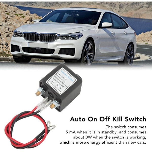 Fjärrströmbrytare för batteri, DC 12V bilströmbrytare, stöldskydd, huvudströmbrytare med fjärrstyrd kopparterminal för bil (12V200A)